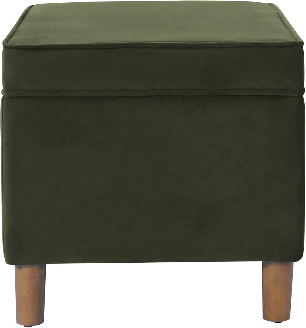 Spatial Order 24" Dinah Collection Storage Ottoman - Loden Green Velvet