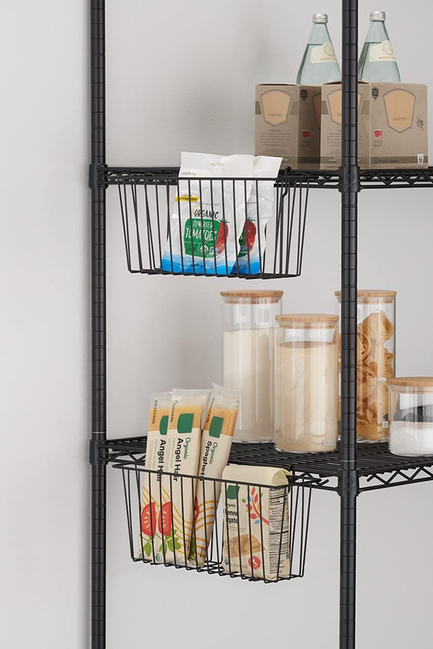 TRINITY 15-Inch Metal Hanging Basket to Use With Shelf Units and Storage Rack...