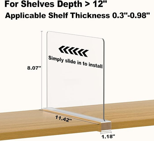 Shelf Dividers Purse Organizer for Closet: 8-Pack Acrylic Bag Storage Organizer - Image 2