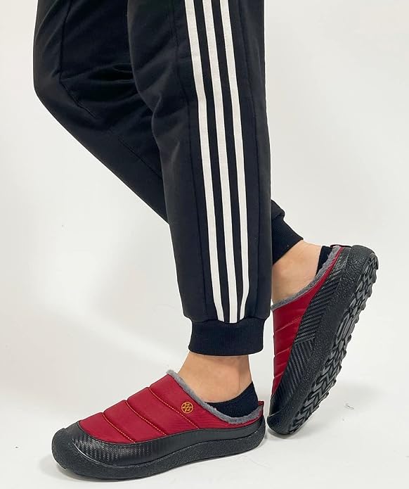 Womens Mens House Slippers Slip on Snow Winter Warm Fully Fur Lined Slippers - Image 7