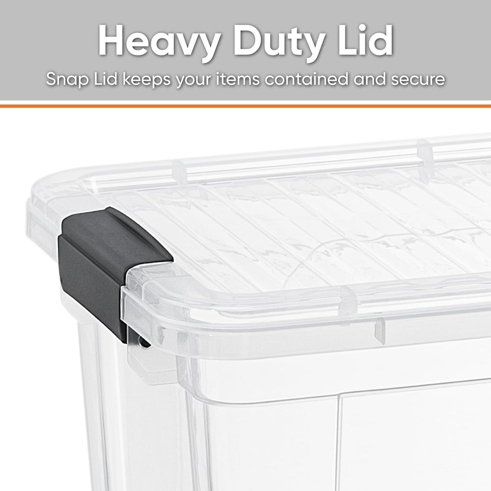 Superio 26.5 Quart Clear Plastic Storage Boxes with Lids, Stackable Organizer...
