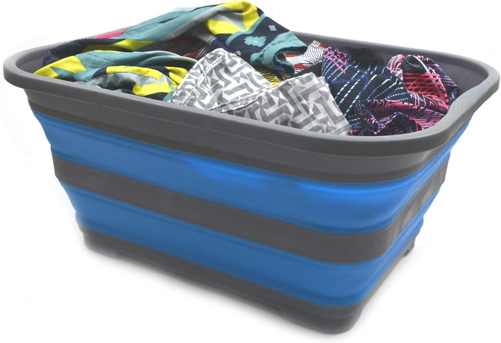 SAMMART Set of 2-40L (10.5 Gallon) Collapsible Plastic Laundry Basket-Pop Up ...