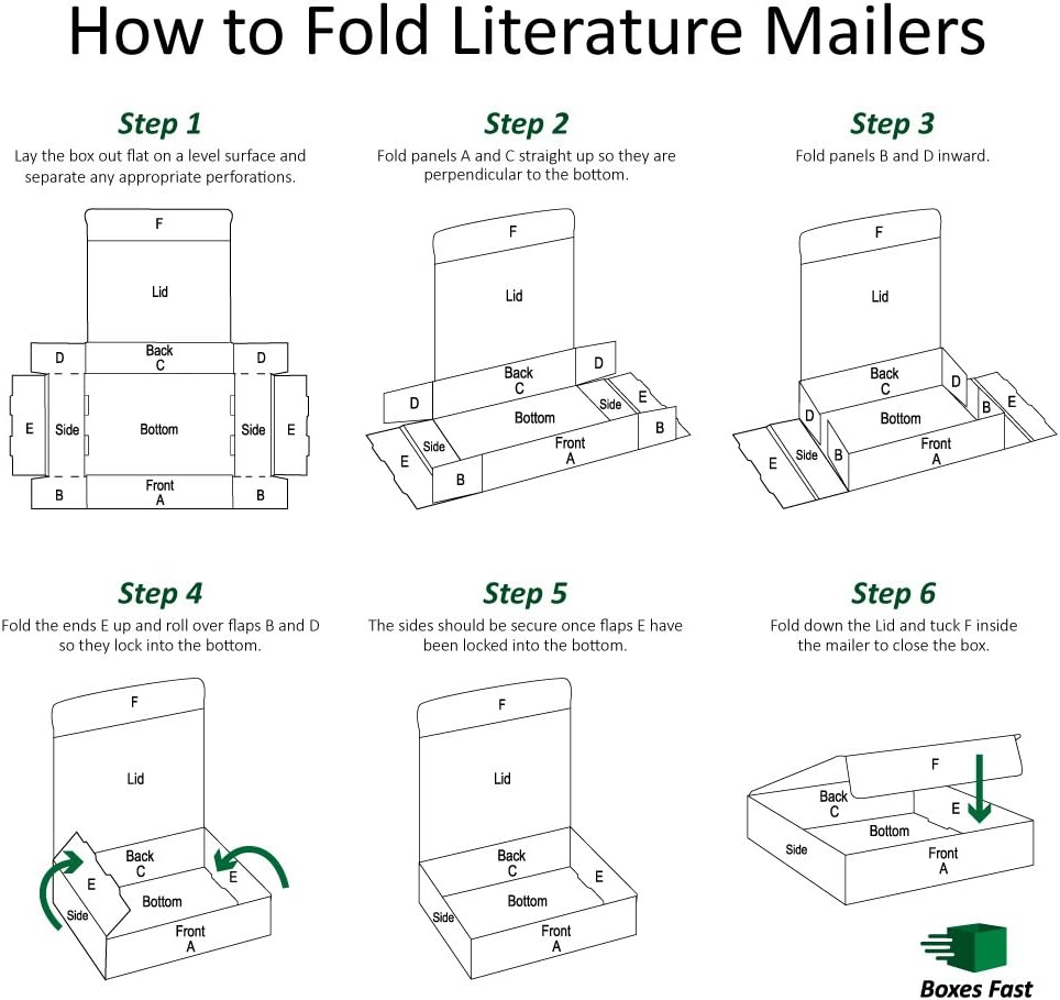Boxes Fast BFM1295 Corrugated Cardboard Literature Mailers, 12 1/8 x 9 1/4 x ...
