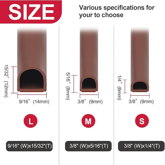 Silicone D Shape Weather Stripping 19.7 Feet Self Adhesive Seal Strip - Image 2