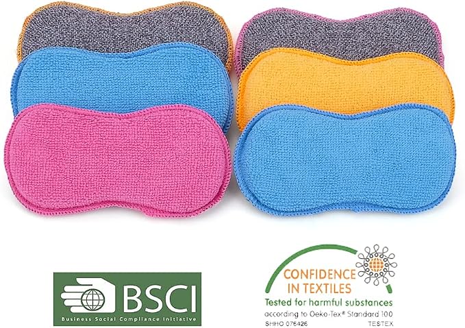 UPSTAR Dish Sponges Kitchen, Microfiber Cleaning Scrubber - Image 5