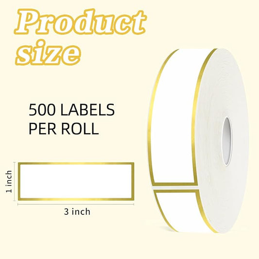 500 Golden Border Removable Freezer Labels Water Oil Resistant - Image 2