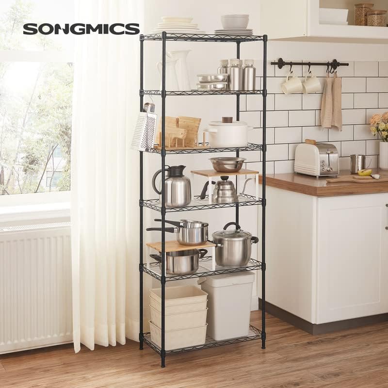 SONGMICS 6-Tier Storage Shelves, Adjustable Wire Shelving Unit