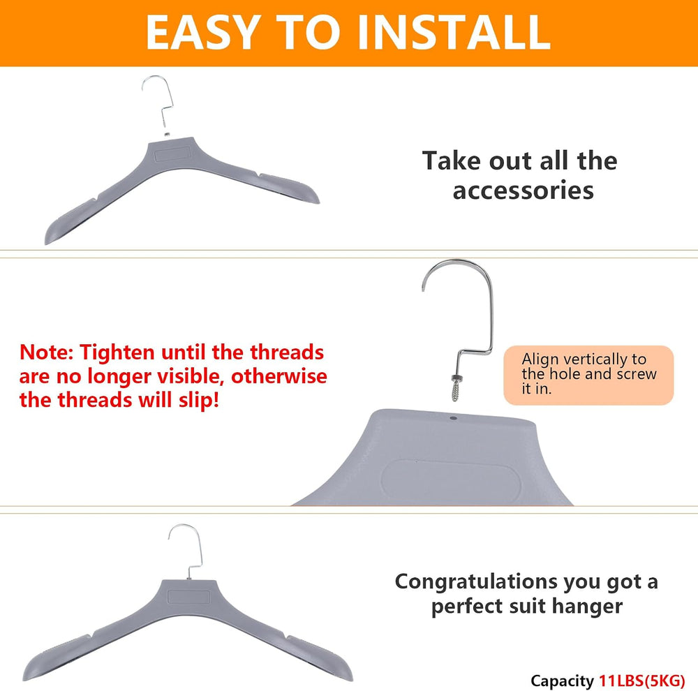DEDU Suit Hangers for Men 40 Pack, Extra Wide Suit Hanger Non Slip Width 17.7...