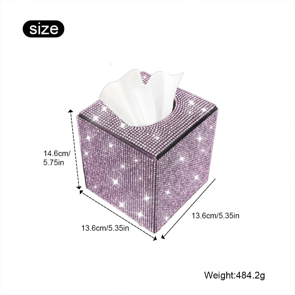 Bling Crystal Rhinestone Rectangular Tissue Box Cover - Sparkling Facial Napk...