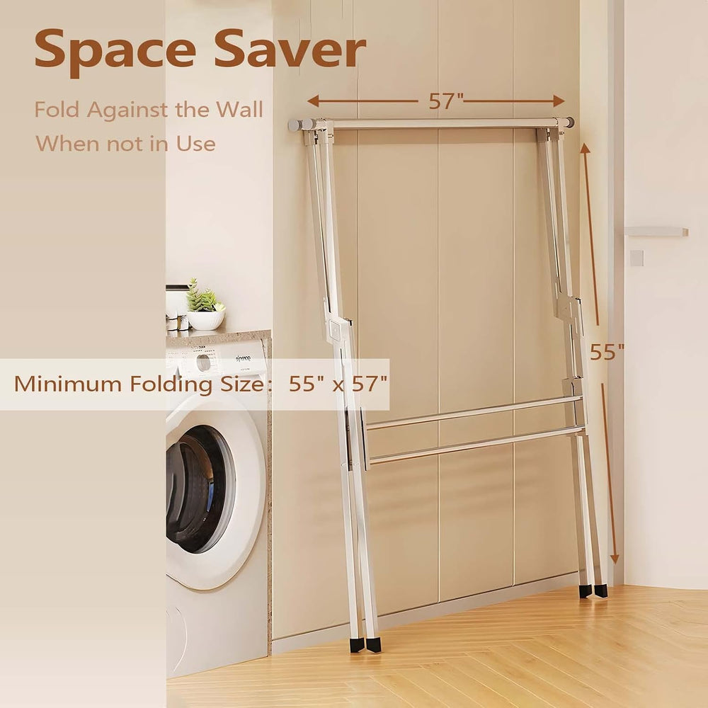 JAUREE Clothes Drying Rack 2 Tiers, Heavy Duty Drying Rack Clothing Folding I...