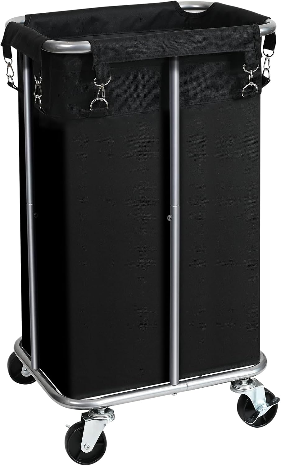 100L Rolling Laundry Hamper Basket with Wheels for Bedroom, Black