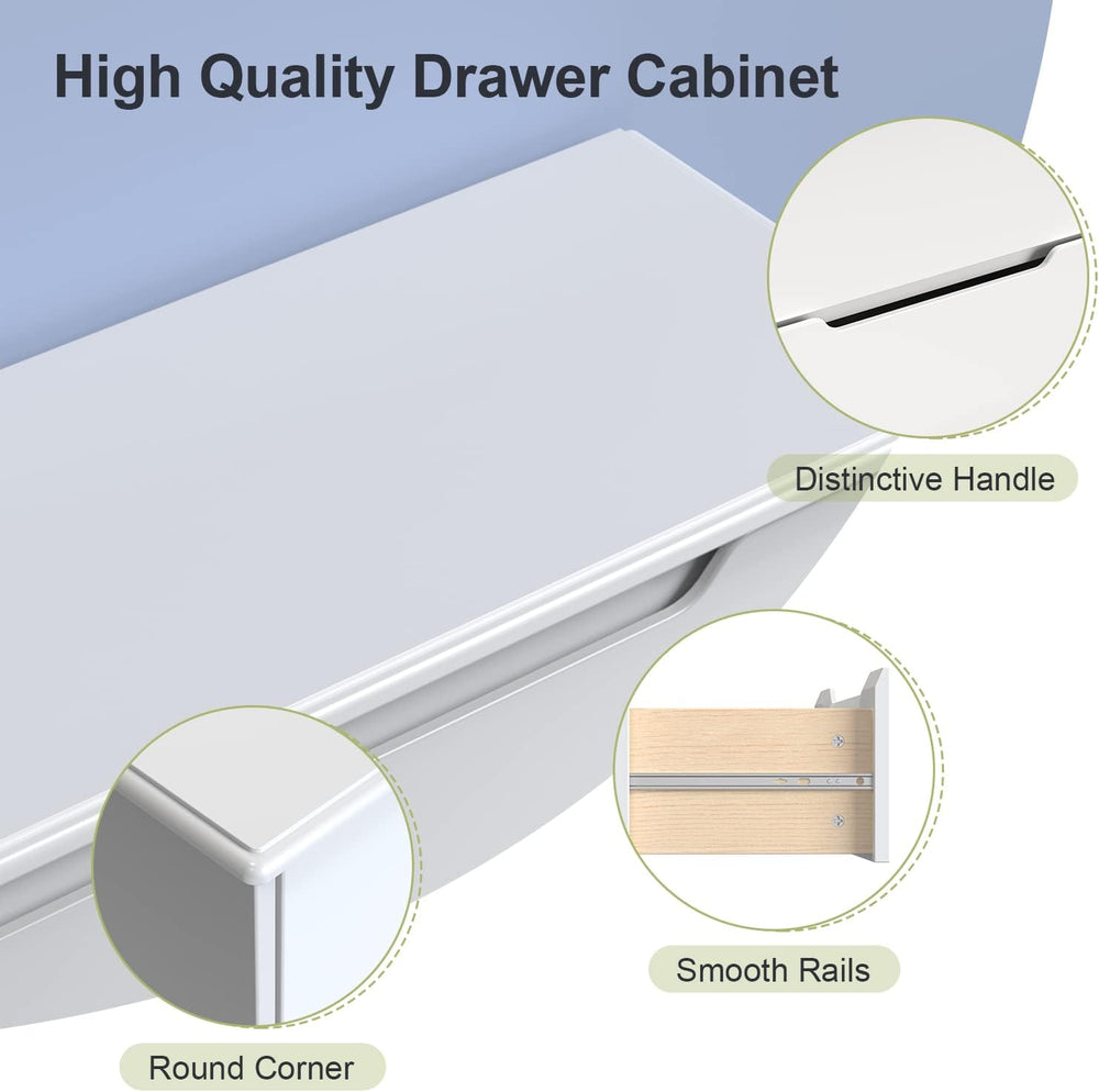 Gizoon 3 Drawers Chest, Bedroom Drawer Dresser with Large Storage Capacity