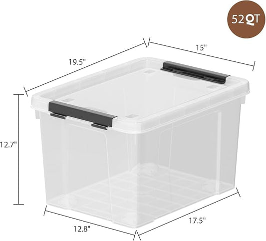 Zopnny 52 Quart Stackable Plastic Storage Bins - Image 2