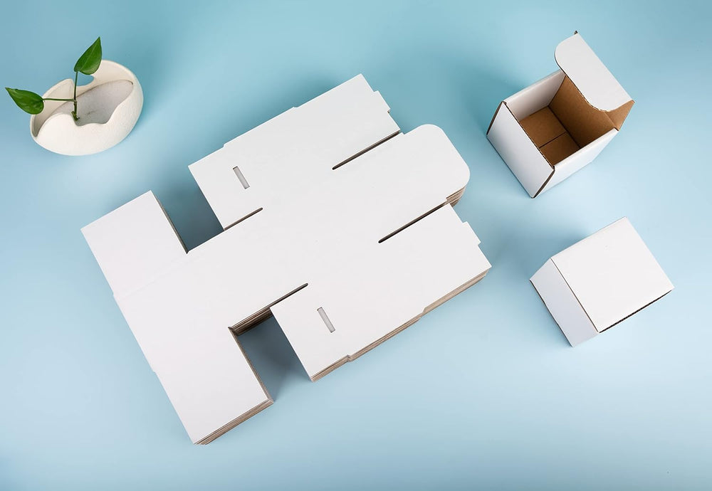 50-pack 5x5x5 Shipping Boxes with Lids for Mailing, packaging and Storage, 5x...