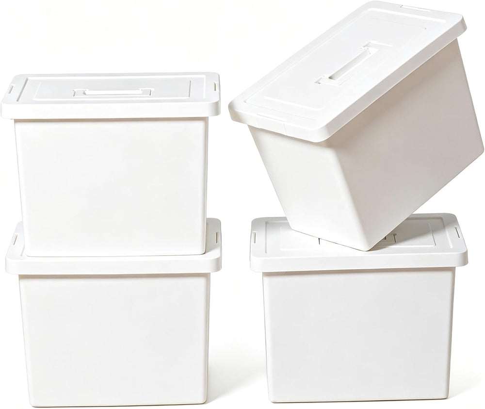 4-Pack 27 Quart Stackable Storage Bins with Lids ,With handle
