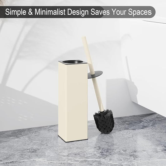 BVL Toilet Brush and Holder Set White Freestanding - Image 2