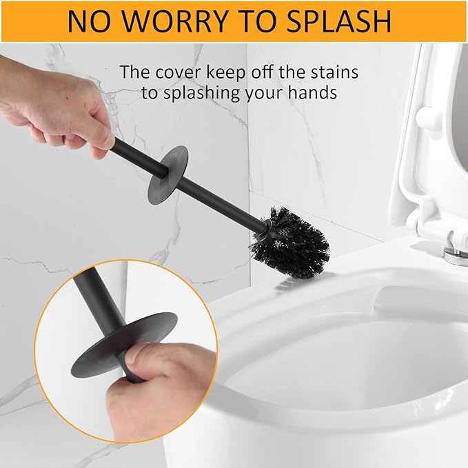 BGL Standing Toilet Brush and Holder Brushed Gold Aluminium Toilet Bowl Cleaner - Image 6