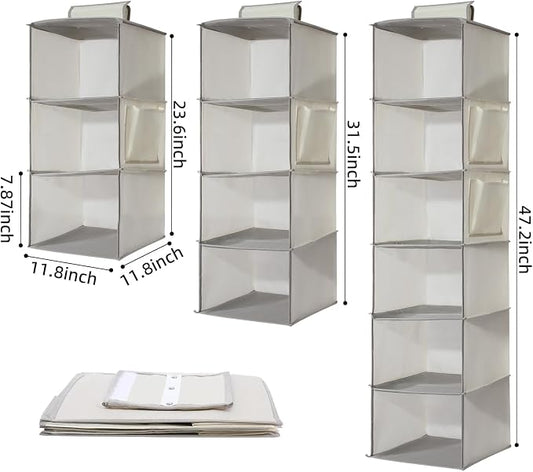 2 Packs Hanging Closet Organizer Storage, 4-Shelf Hanging Shelves - Image 2