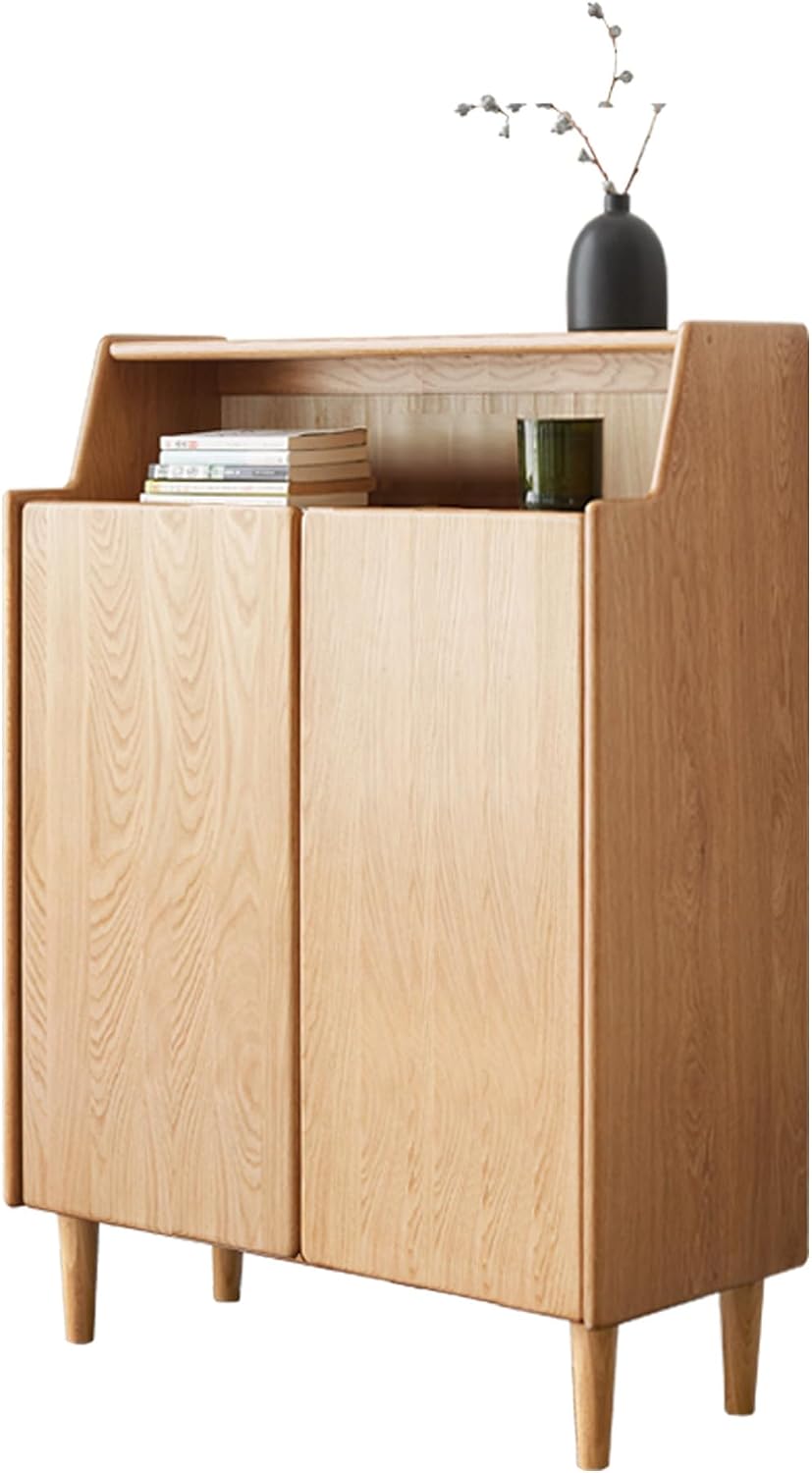 YESWOOD Solid Wood Shoe Storage Cabinet with Doors - 4-Tier Adjustable Shelve...