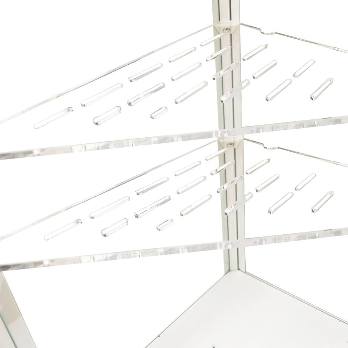 PIAOLGYI 2 Pcs Replacement Shelf for IKEA Milsbo Tall Indoor Greenhouse Cabinet, Triangular Acrylic Corner Shelves Extra Shelves Accessories Compatible with Tall IKEA Milsbo Glass Cabinet