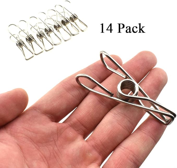HAHIYO Clothespins Chip Clips All Metal Stainless Steel No Rust Stains Strong - Image 6
