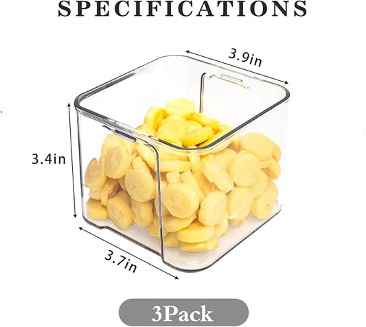 MineSign 3Pack Fridge Organizer Drawer Divider Cube Pull-Out Bins Clear Food - Image 2