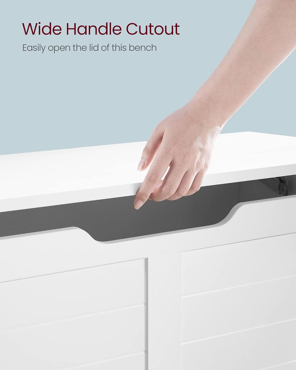 VASAGLE Storage Chest, 31.5 Inches Width Bench with 2 Safety Hinges