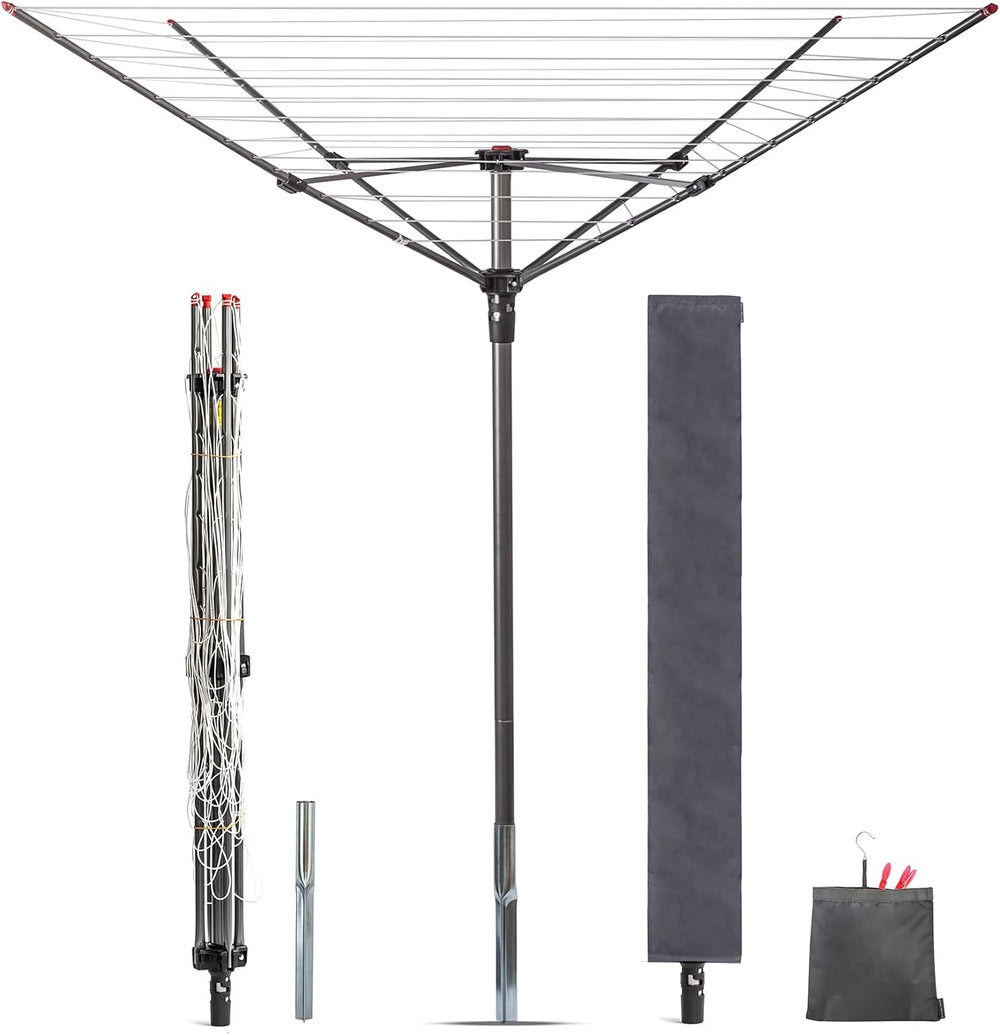 STORAGE MANIAC Outdoor Umbrella Drying Rack, 12 Lines with 164 Feet Drying Sp...