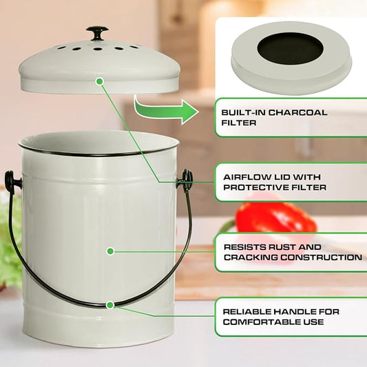 Plexon Countertop Compost Bin Kitchen Indoor - Image 2