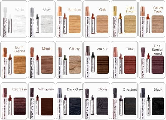 DEWEL Wood Furniture Markers & Filler Sticks Repair Kit, New Improved 18 Colors - Image 2