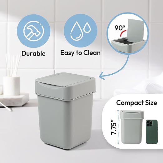 carrotez Mini Trash Can, Countertop Trash Can 2 Liter/ 0.5 Gallon, Mini - Image 2