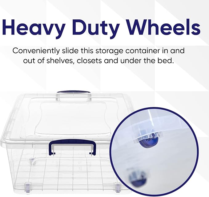 Superio Storage Bins with Lids, Stackable Totes, BPA Free, Odor Free, Organizer
