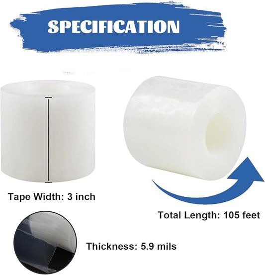 Transparent Weather Sealing Tape 3" x35 Yard, Window Insulation Tape Weather - Image 2