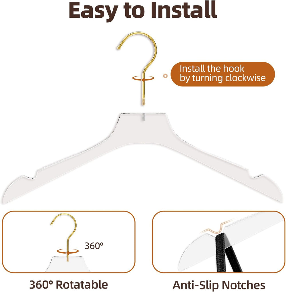 Acrylic Hangers 30 Pack, 15in Crystal Clear Heavy Duty