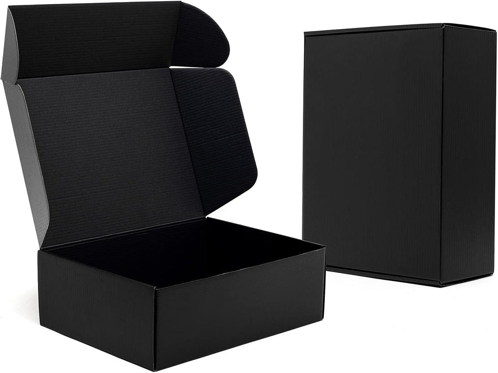 Timirog 12x9x4" Black Shipping Boxes 20 Pack Corrugated Cardboard Box