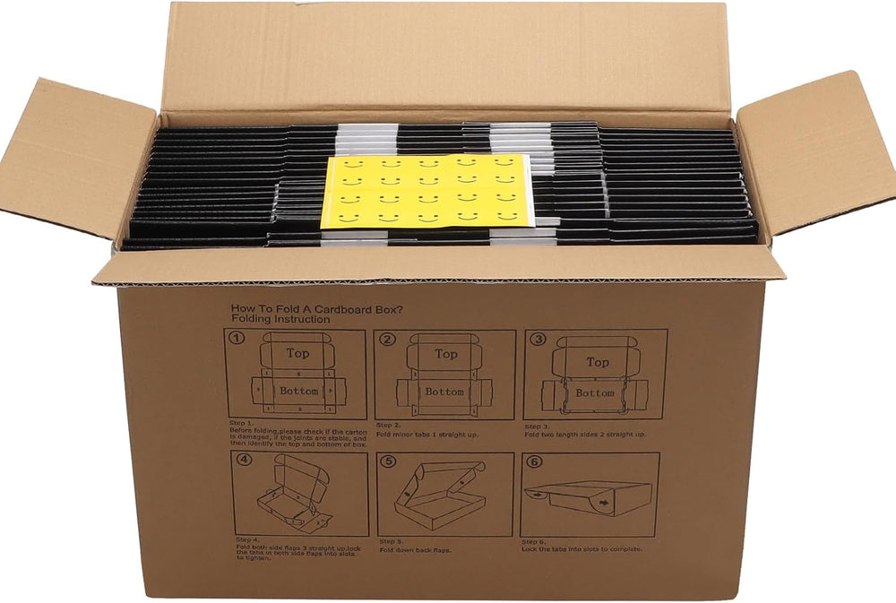 HORLIMER 12x9x4 inches Shipping Boxes Set of 20, Black Medium Corrugated Card...