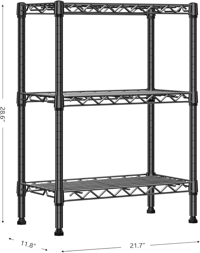 750 lbs 3 Tier Shelf Metal Storage Shelves Wire Rack Closet Organizers