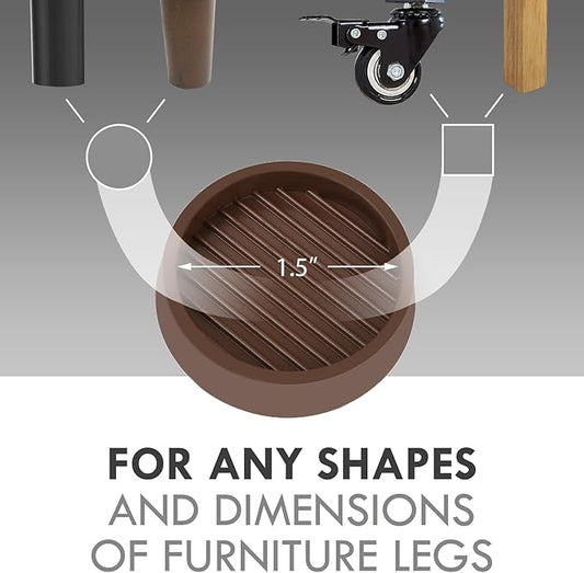 Non Slip Furniture Pads, 1.5” Round Rubber Caster Cups, Anti-Slip Gripper - Image 2