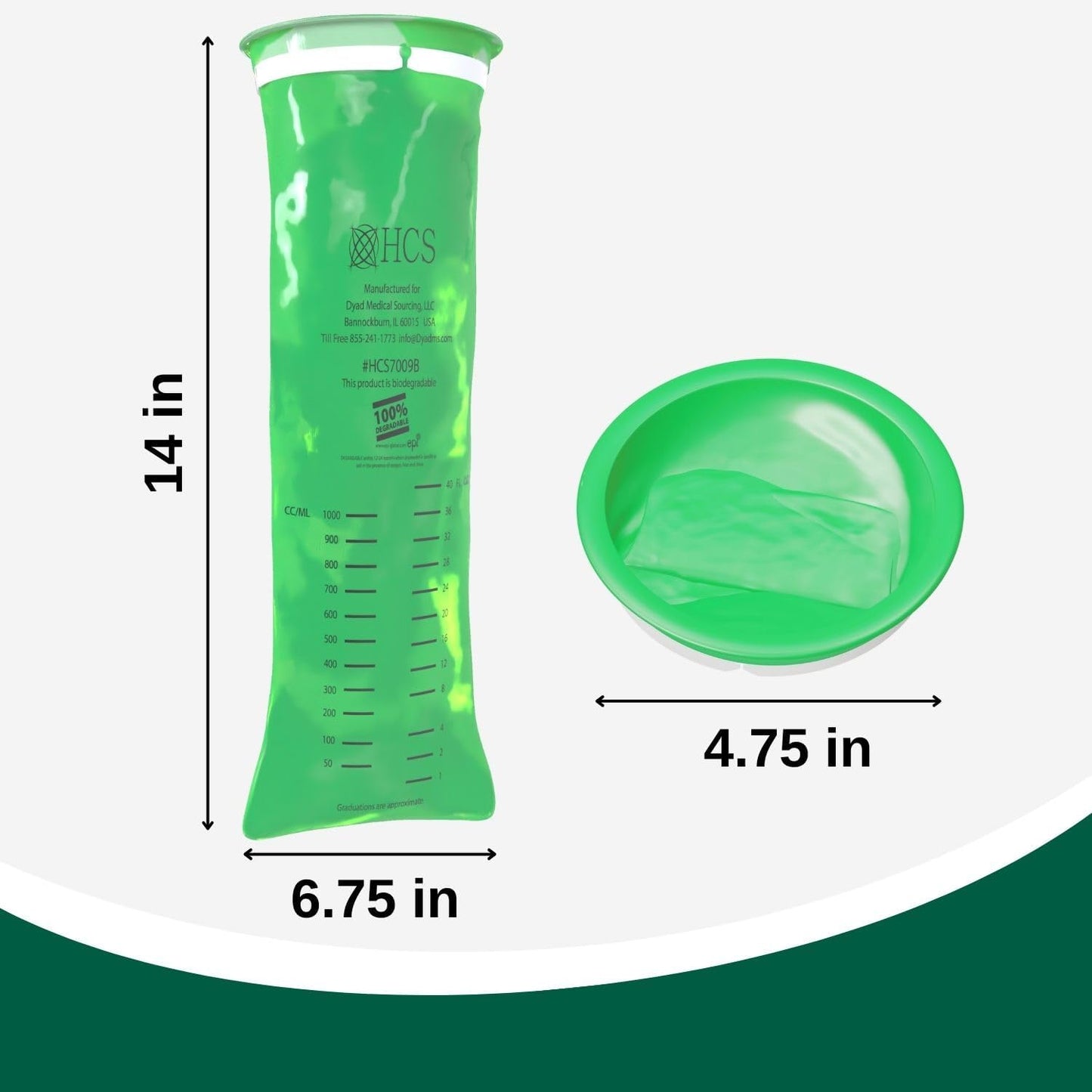 HCS Vomit Bags Disposable, Adults, Kids, Emesis Bags, Throw Up, Barf, Puke | Eco-Friendly, Car, Air Travel, Home, First Trimester Pregnancy Nausea, Morning Sickness, Hospital Patient, Medical, 24, Green