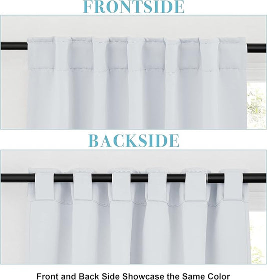 RYB HOME Room Darkening Kitchen Curtains 2 Panels Set, Thermal Insulated Small - Image 2