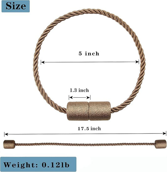 6 Pack Khaki Strong Magnetic Curtain Tiebacks Outdoor Elegant Decorative Tie - Image 2