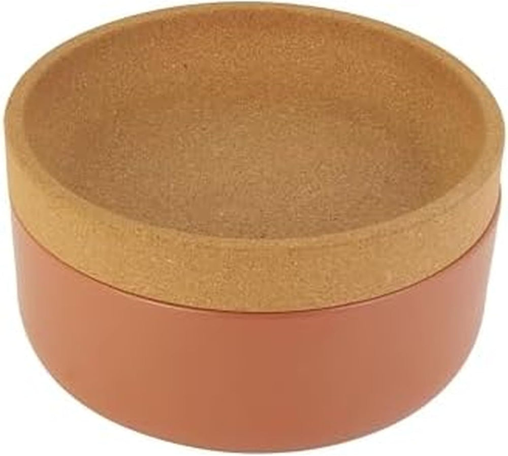 Kamenstein Ceramic and Cork Large Breathable Produce Bowl with Lid, Nautral C...