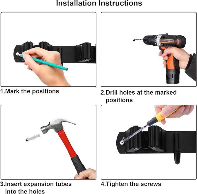 Broom and Mop Holder Wall Mount - Image 7