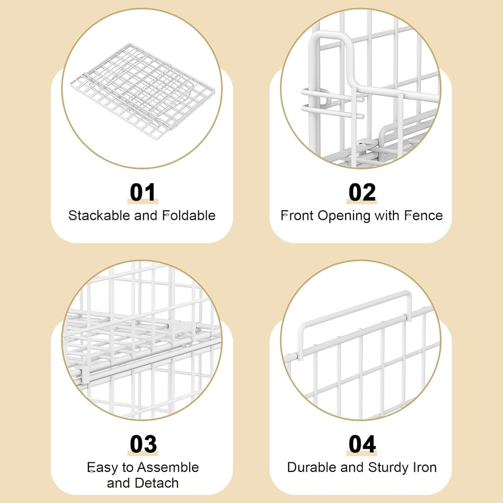 4-Tier Stackable Closet Organizers and Storage Basket - Foldable Closet Shelf...