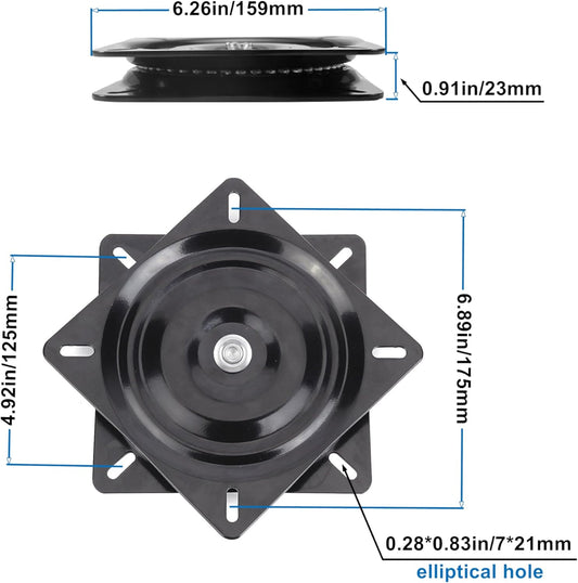 Heavy Duty Bar Stool Swivel Replacement for Recliner Chair & Bar Stool Square Swivel Furniture Replacement(Ball Bearing) (6 inch)