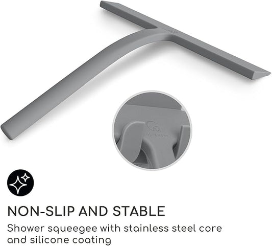 GÜTEWERK Shower Squeegee for Glass Doors, Silicone Window Squeegee, Bathroom - Image 2