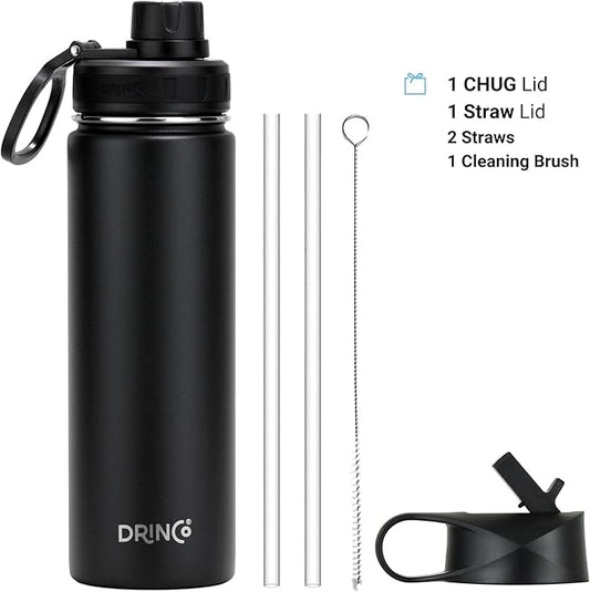 Drinco Stainless Steel Water Bottle Spout Lid Vacuum Insulated Double Wall - Image 2