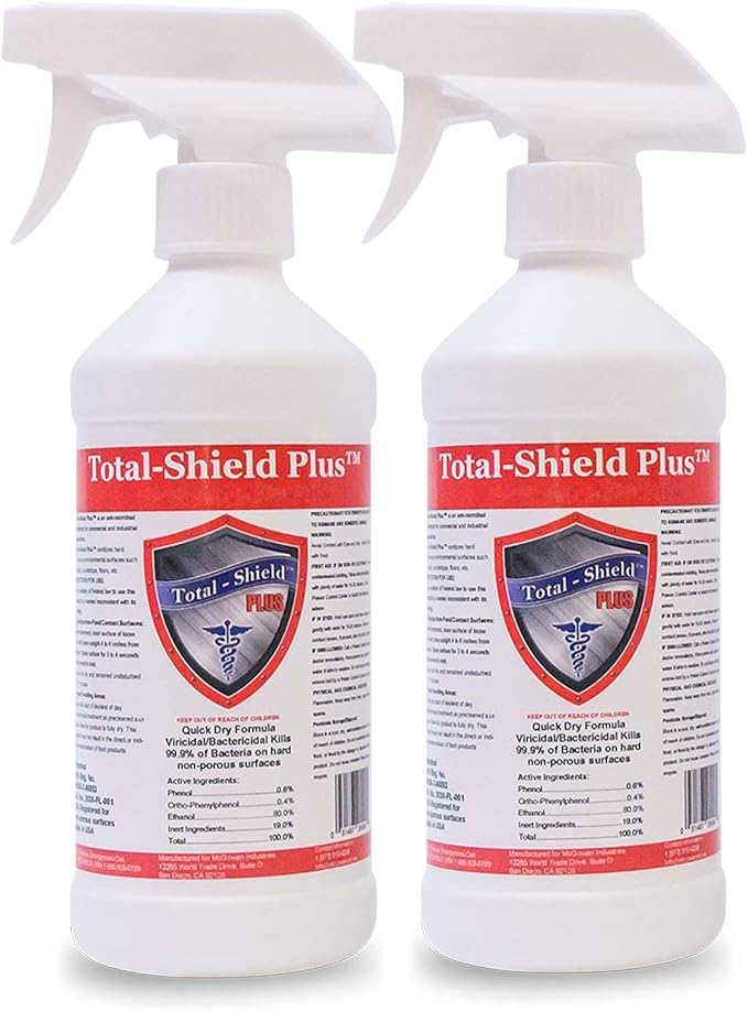 Multi-Purpose Disinfectant Spray, 24 Hour Antibacterial, Lemon Scented by Total-Shield+Plus