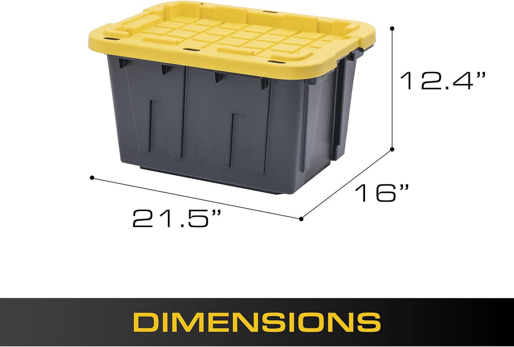 CX Heavy Duty 12-Gallon Stackable Plastic Storage Bins with Lids, 6 Pack
