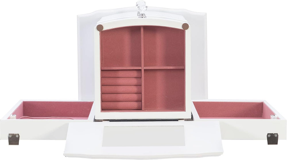 Powell Furniture Jewelry Armoire, White, 13"x 9.375"x 35.5"